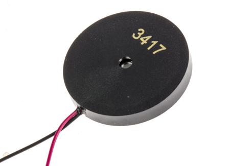 622-1427 RS PRO 108dB Panel Mount Continuous External Piezo Buzzer, 22.5 (Dia.) x 3.2mm, 1V ac Max