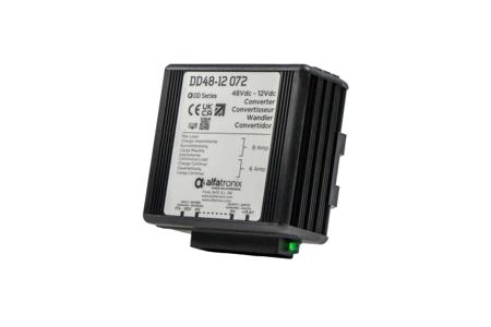 DD-48---12-072 Alfatronix Ltd DD DC-DC Converter, 12V dc/ 6A Output, 48 V dc Input, 72W, Clip Mount, +80°C Max Temp -25°C Min Temp