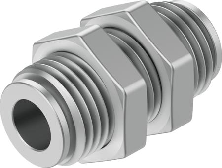 NPQH-H-Q8-E-P10 Festo Pneumatic Bulkhead Tube-to-Tube Adapter Straight Push In 8 mm to Push In 8 mm