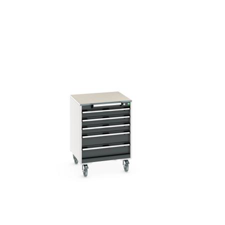 40402148-19V Bott, 5 Drawer Steel Floor Standing Cabinet, 650 x 650 x 890mm
