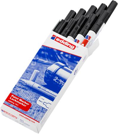 RS-4-751001 Edding Black 1 → 2mm Fine Tip Paint Marker Pen for use with Glass, Metal, Plastic, Wood