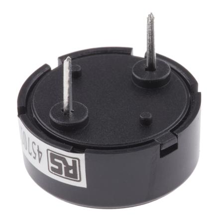 457-011 RS Pro 1 → 30 V ac 78dB Through Hole Continuous External Piezo Buzzer, 3500 → 4500 Hz
