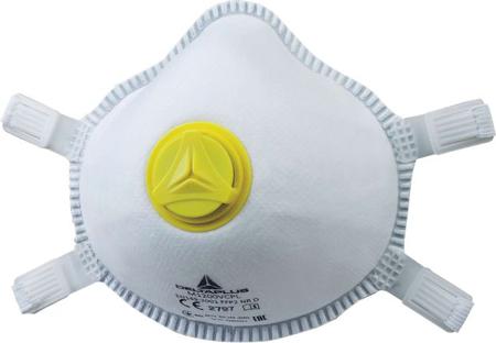 M1200VCPL Delta Plus M1200VPLUS Series Disposable Respirator for General Purpose Protection, FFP2, Valved, Moulded Box of 5 per