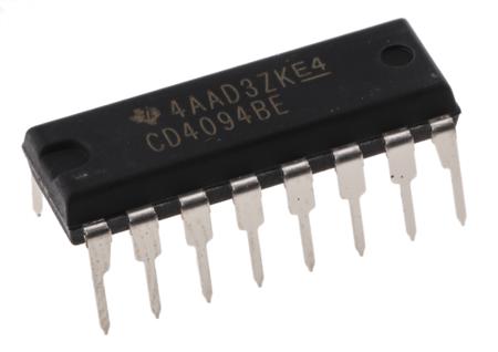 CD4094BE Texas Instruments  8-stage Through Hole Shift Register, 16-Pin PDIP