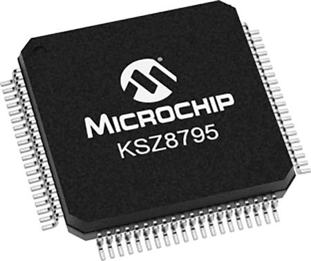 KSZ8795CLXIC Microchip  Ethernet Switch IC, 10/100Mbit/s 3.3 V, 80-Pin LQFP