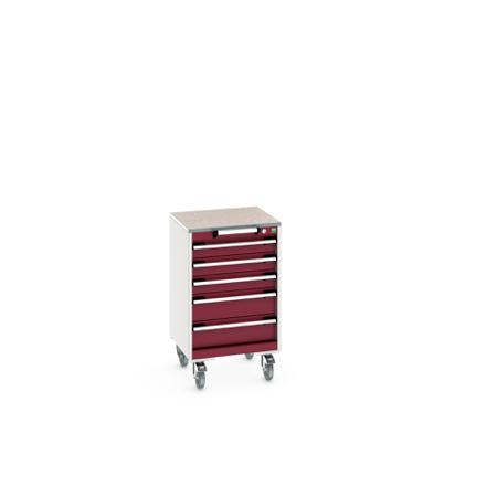 40402138-24V Bott, 5 Drawer Sheet Steel Floor Standing Storage Cabinet, 525 X 525 X 890mm