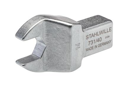 58214014 STAHLWILLE 731/40 Series Open Ended Insert Insertion Wrench, 14 mm, 14 x 18mm Insert, Chrome Plated Finish