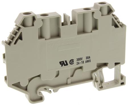58-504-5155-0 Wieland Grey WT 4 D2/2 Feed Through Terminal Block, 26 → 10 AWG, ATEX, 500 V