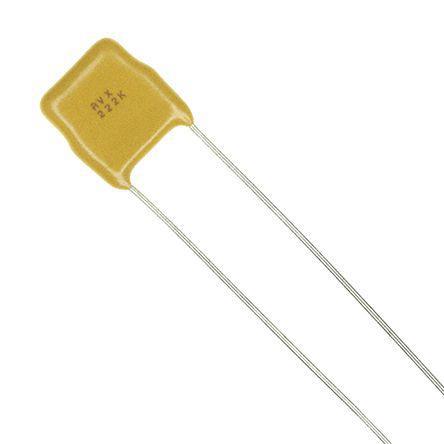 SR211A560KAR AVX 56pF Multilayer Ceramic Capacitor MLCC 100V dc ±10% C0G, NP0 Dielectric SR21 Radial, Max. Temp. +125°C