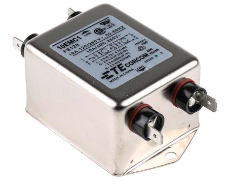 10EMC1 TE Connectivity, Corcom EMC 10A 250 V ac 50/60Hz, Flange Mount RFI Filter, Fast-On, Single Phase