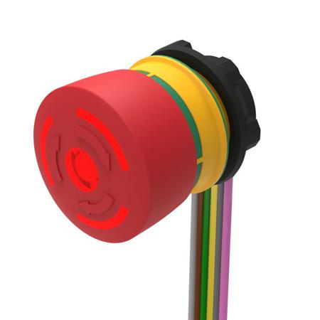 84-5341.2B40 EAO Twist Release Illuminated Emergency Stop Push Button, Panel Mount, 22.3mm Cutout, DPST, IP65, IP66, IP67