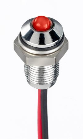 171-3748 RS PRO Red Panel Mount Indicator, 1.8 → 3.3V dc, 6mm Mounting Hole Size, Lead Wires Termination, IP67