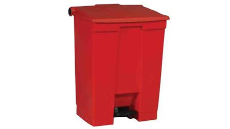 FG614500RED Rubbermaid Commercial Products Legacy Step-On 68L Red Pedal Plastic Waste Bin