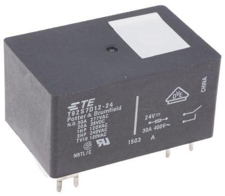 T92S7D12-24-1-1393212-0 TE Connectivity DPNO Non-Latching Relay PCB Mount, 24V Coil, 30 A