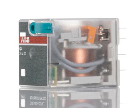 1SVR405613R1000-CR-M024DC4 ABB DIN Rail Mount Interface Relay, 24V dc Coil, 6A Load Current, 4CO (SPDT)