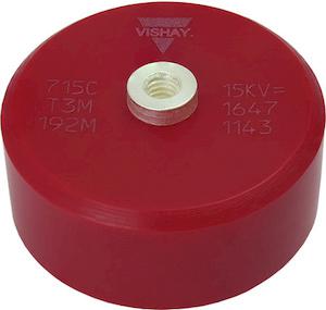 715C50KTT56M5 Vishay Single Layer Ceramic Capacitor (SLCC) 560pF 34 kVrms, 50kV dc ±20% N4700 Dielectric, 715C50KT, Screw Mount +85°C