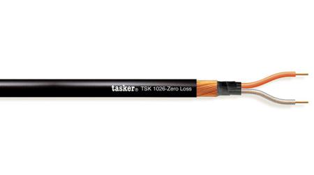 TSK1026 ZERO LOSS Tasker 2 Core Microphone Cable, 0.25 mm² CSA Screened, 1.5mm od, 100m, Black