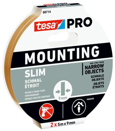 66714-00000-01 Tesa 66714 White Double Sided Tape, 0.001mm Thick, PE Foam Backing, 9mm x 5m
