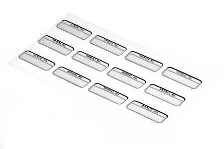 758-7914 RS PRO Adhesive Pre-Printed Black Label-Serial No.-. Quantity: 120