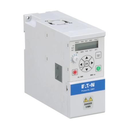 3-5009-007A-DM1-344D3EB-S20S-EM Eaton Inverter Drive, 1.5 kW, 3 Phase, 380 → 480 V ac, 4.3 A, DM1 Series