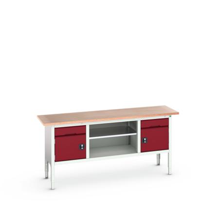 16923031-24 Bott Steel Workbench, 75kg Max Load, Adjustable Height, 930mm x 600mm x 2000mm
