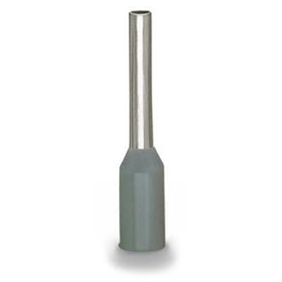 216-222-1 WAGO, 216 Insulated Ferrule, 6mm Pin Length, 3.3mm Pin Diameter, 0.75mm² Wire Size, Grey