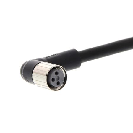 XS3F-M8PUR3A2M Right Angle Female M8 to Unterminated Sensor Cable, 2m