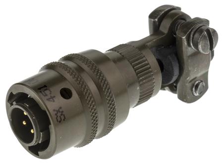 45106EC84P50 Amphenol Socapex, 451 4 Way Cable Mount MIL Spec Circular Connector Plug, Pin Contacts,Shell Size 8, Bayonet Coupling