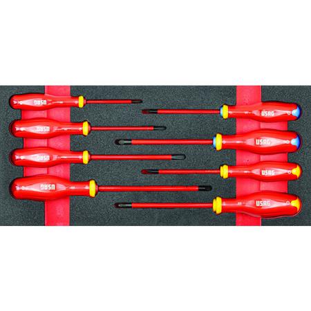 U05191016 Usag 8 Piece Automotive Tool Kit Tool Kit with Tray, VDE Approved