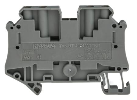 3044571 Phoenix Contact  UT 4-QUATTRO Series Grey, 0.14 → 6mm², Single-Level, Screw Termination