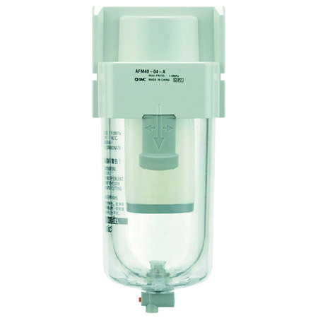 AFM20-F02-C-A SMC 200 L/min G 1/4 Mist Separator, 0.3μm filtration, 0.5bar to 10 bar