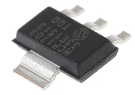 MCP1703-3302E-DB Microchip MCP1703-3302E/DB, LDO Regulator, 250mA, 3.3 V, ±2%, 2.7 → 16 Vin 3+Tab-Pin, SOT-223