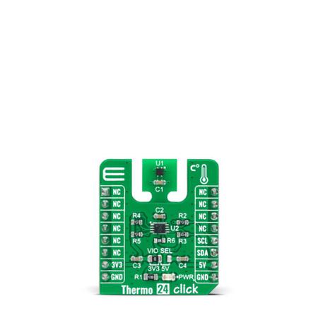 MIKROE-5110 MikroElektronika Thermo 24 Click Temperature Sensor Add On Board for STS40 mikroBUS Socket