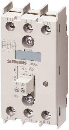 3RF22551AC45 Siemens 55 A 3P-NO Solid State Relay, Zero Crossing, Chassis Mount Thyristor, 600 V Maximum Load
