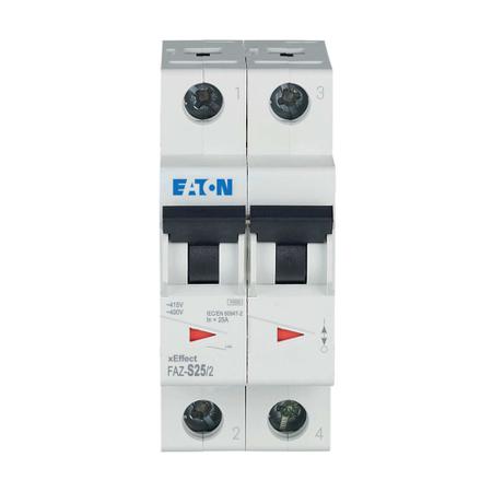 278813-FAZ-S25-2 Eaton xEffect FAZ MCB, 2P, 25A Curve S, 400V AC, 96V DC, 10 kA Breaking Capacity
