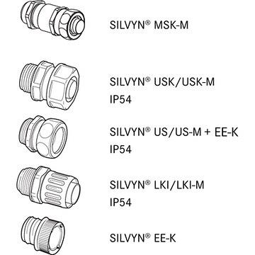 -1--x-64453670----10--x-55501310 Lapp SILVYN FD-PU Polyurethane Coated Steel Spring Wire Contractor Pack Conduit Grey 14mm IP65 10m M12
