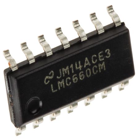 LMC660CM/NOPB  Texas Instruments, Operational Amplifier, 1.4 MHz, 14-Pin 15.5 V SOIC