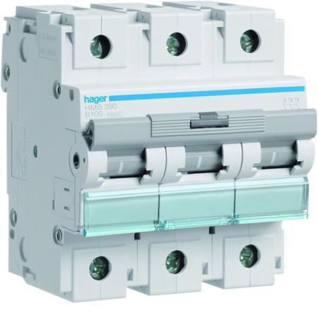 HMB390 Hager HMB MCB, 3P, 100A, 400V AC, 15 Breaking Capacity