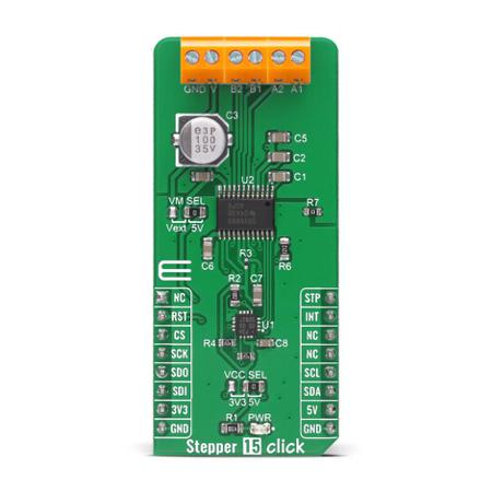 MIKROE-4639 MikroElektronika Stepper 15 Click Stepper Motor Driver for DRV8889A for mikroBUS Socket