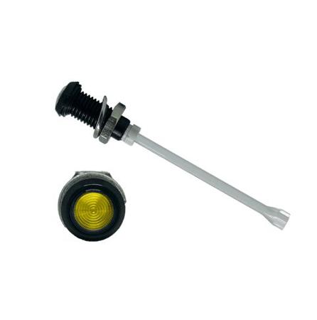 RHD-1890-F9PZY67PR  Bivar, Panel Mount Vertical LED Light Pipe, Yellow Round Lens