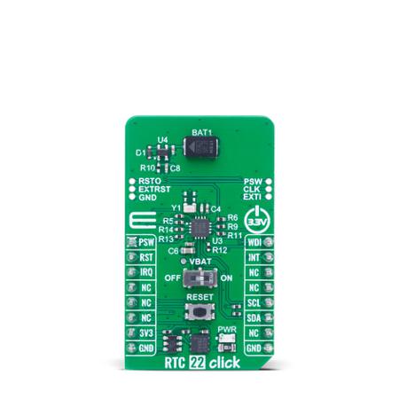 MIKROE-6280 MikroElektronika RTC 22 Click Sensor Add-On Board Add On Board for Clock IC Industrial