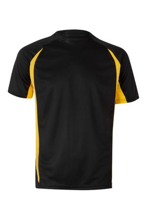 105501_00-17_3XL Velilla Black/Yellow 100% Cotton Short Sleeve T-Shirt, UK- 3XL
