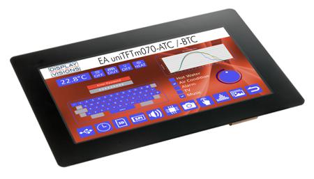 EA UNITFTM070-ATC Display Visions  TFT LCD Colour Display / Touch Screen, 7in WSVGA, 1024 x 600pixels