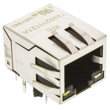 7499211121A Wurth Elektronik Female RJ45 Connector, Through Hole Right Angle 8 -Way