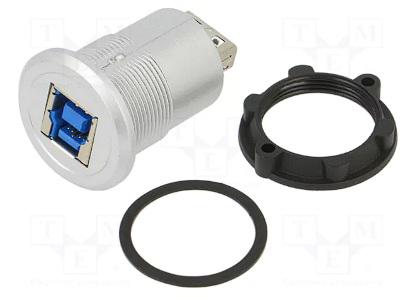 cnnctr-13 E-Pro Plastic USB Panel Jack USB 2.0 Head Female B Back Male A