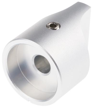 467-2491 RS Pro Potentiometer Knob, Body: Silver, for use with knob Dia. 22mm with a White Indicator, 6mm Shaft