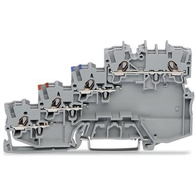 2000-5410 WAGO TOPJOB S Series DIN Rail Terminal Block, 1mm², 4-Level, Push-In Cage Clamp Termination