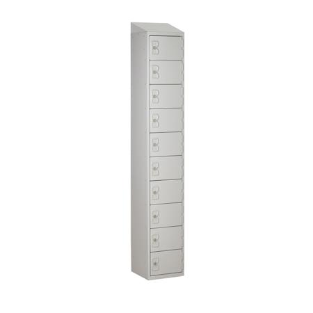 214-575 RS PRO 10 Door No Steel Light Grey Locker, 1800 mm x 300 mm x 380mm