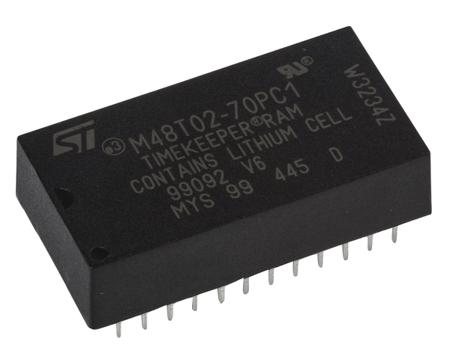 M48T02-70PC1 STMicroelectronics 16kbit 70ns NVRAM, 24-Pin PCDIP,