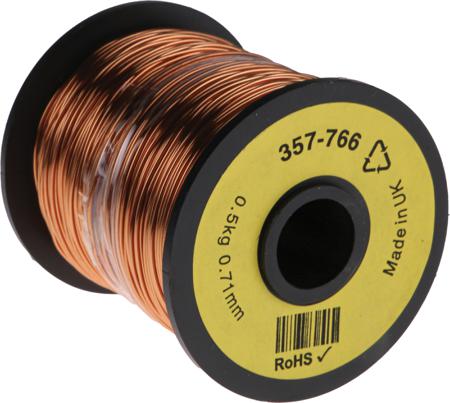 357-766 RS PRO 0.78mm Enamelled Copper Wire, 21 AWG 120m Reel
